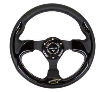 Picture of NRG Reinforced Steering Wheel 320mm Blk w-Gloss Black Trim