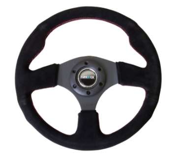 Picture of NRG Reinforced Steering Wheel 320mm Suede w-Red Stitch