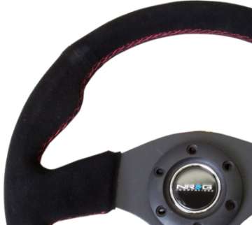 Picture of NRG Reinforced Steering Wheel 320mm Suede w-Red Stitch