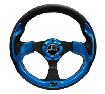 Picture of NRG Reinforced Steering Wheel 320mm Blk w-Blue Trim