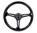 Picture of NRG Reinforced Steering Wheel 350mm - 3in- Deep Blk Wood w-Blk Matte Spoke-Black Center Mark