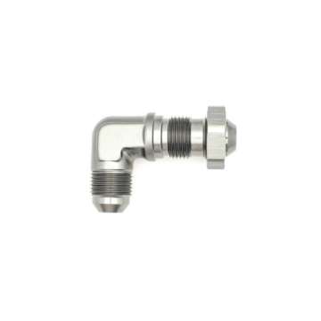 Picture of DeatschWerks 8AN Male Flare To 8AN Male Flare Bulkhead Adapter 90-Degree Incl- Nut