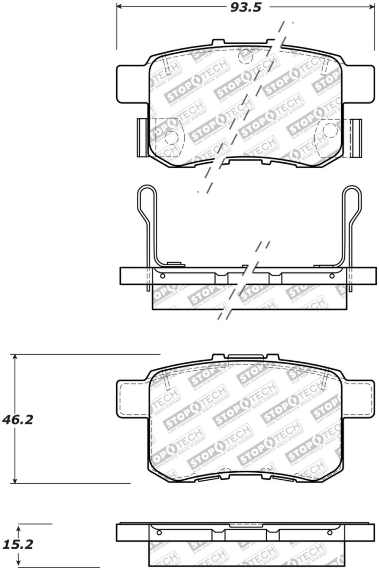 Picture of StopTech 11-17 Honda Accord Street Select Rear Brake Pads