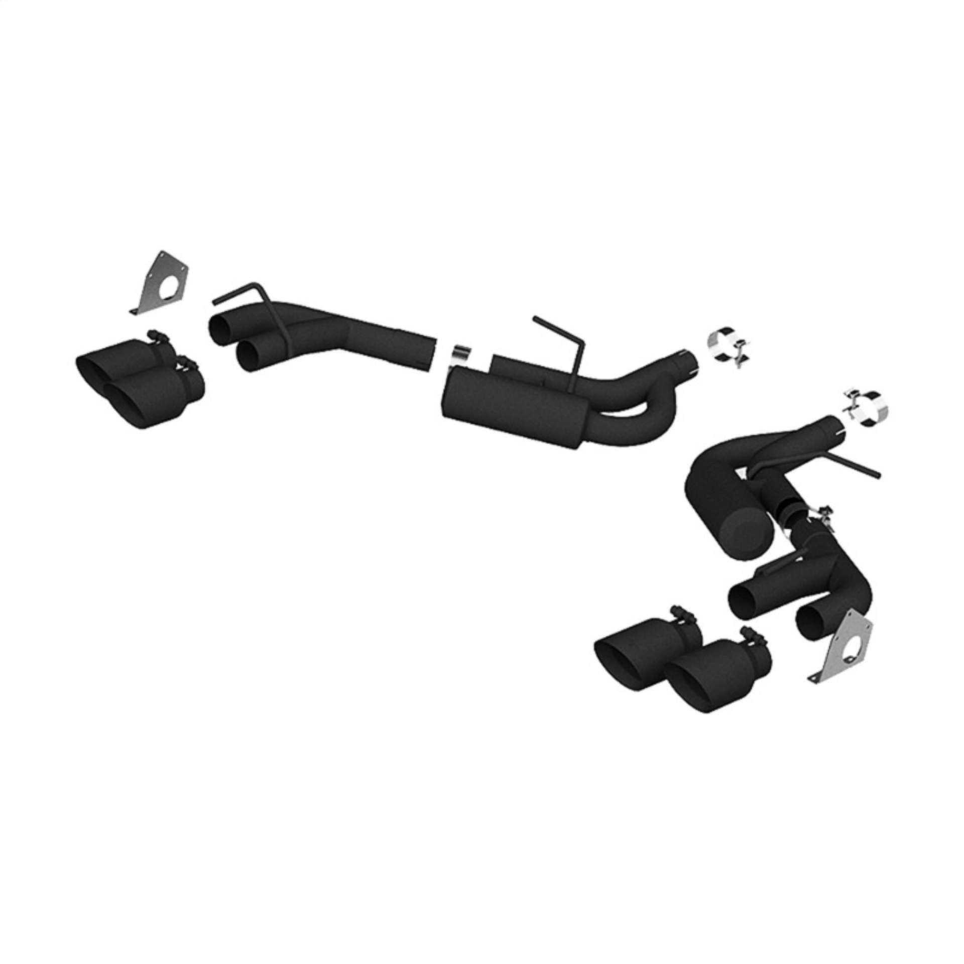 Picture of MBRP 16-19 Chevrolet Camaro V6 2-5in BLK NPP Dual Axle Back Exhaust w- 4in Quad Dual Wall Tips