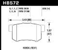 Picture of Hawk 02-04 Honda Civic Si - 99-08 Acura TL DTC-30 Race Rear Brake Pads