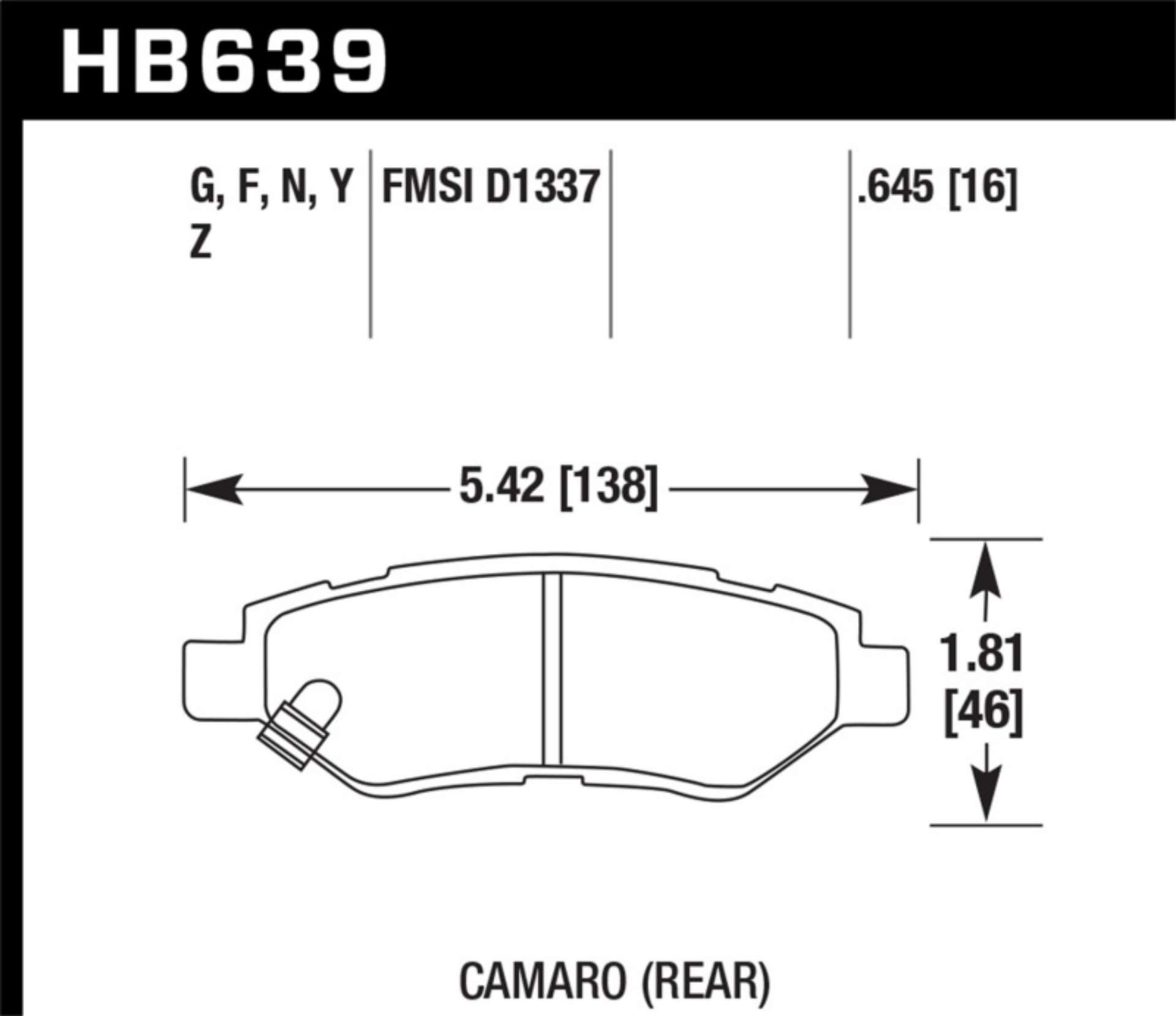 Picture of Hawk 10-15 Chevrolet Camaro 3-6L - 08-14 Cadillac CTS LTS Street Rear Brake Pads