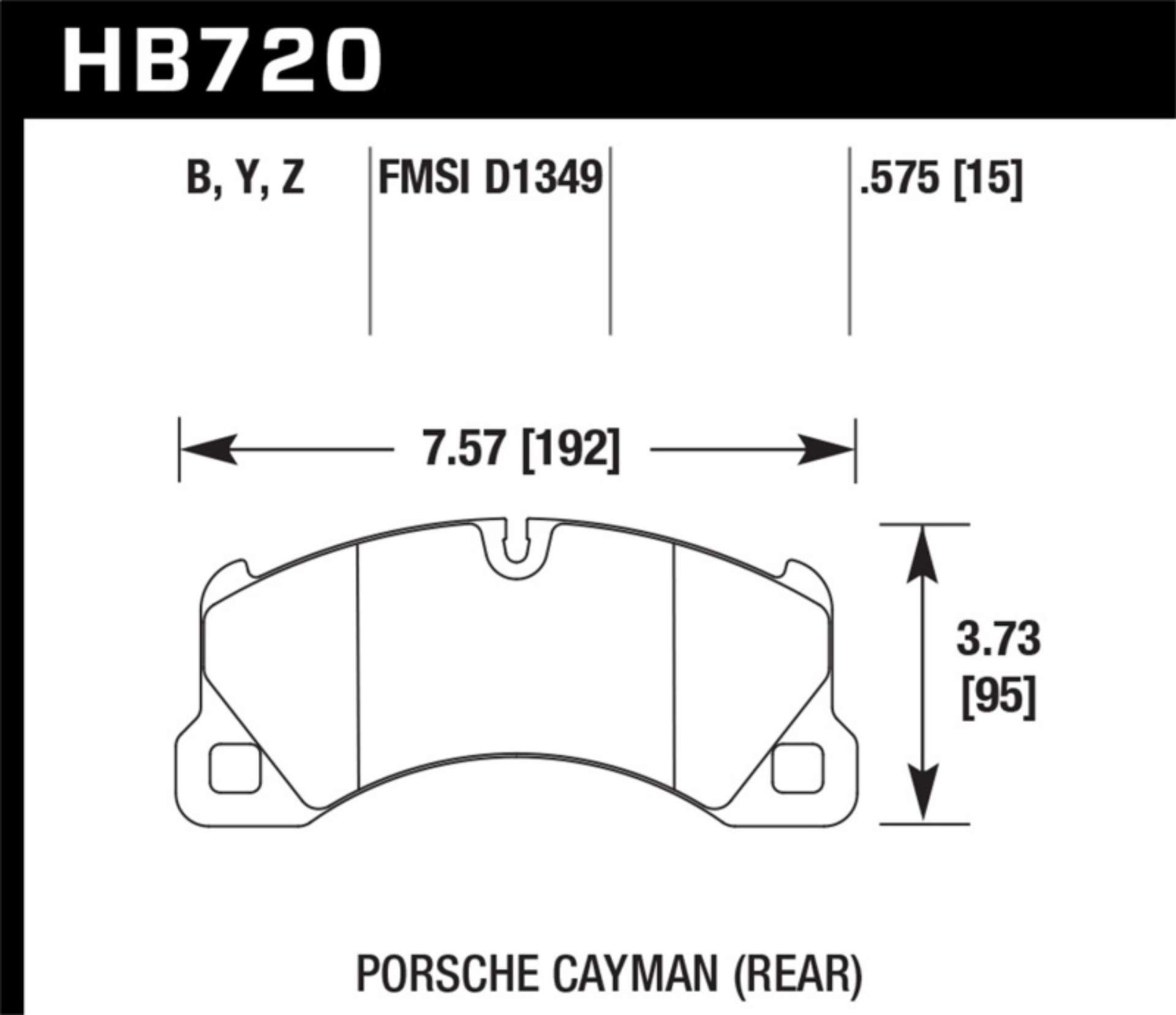 Picture of Hawk 10-16 Porsche Panamera - 08-15 Porsche Cayenne LTS Street Front Brake Pads