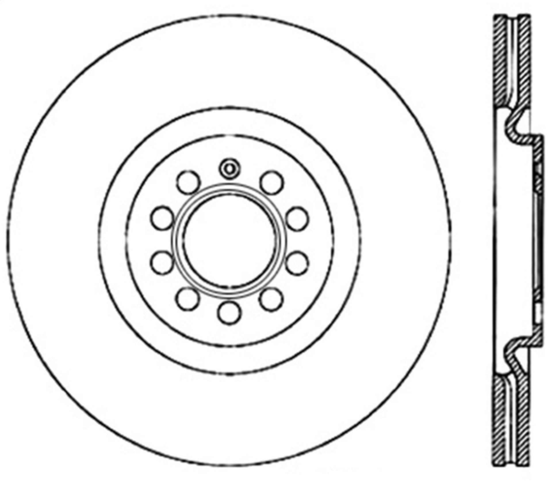 Picture of StopTech 08-12 Audi S3 SportStop Cryo Slotted & Drilled Front Left Rotor