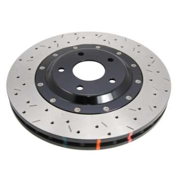 Picture of DBA 2004 STi 10 Stud Hole Front Drilled & Slotted 5000 Series 2 Piece Rotor Assembled w- Black Hat