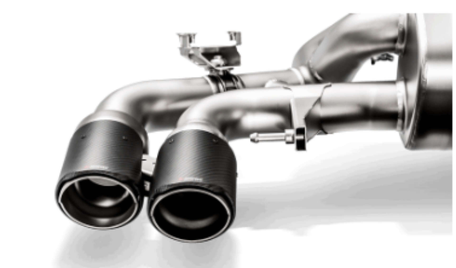 Picture of Akrapovic 18+ BMW M5 F90 Evolution Tail Pipe Set Carbon w- Red-White Akrapovic Logo