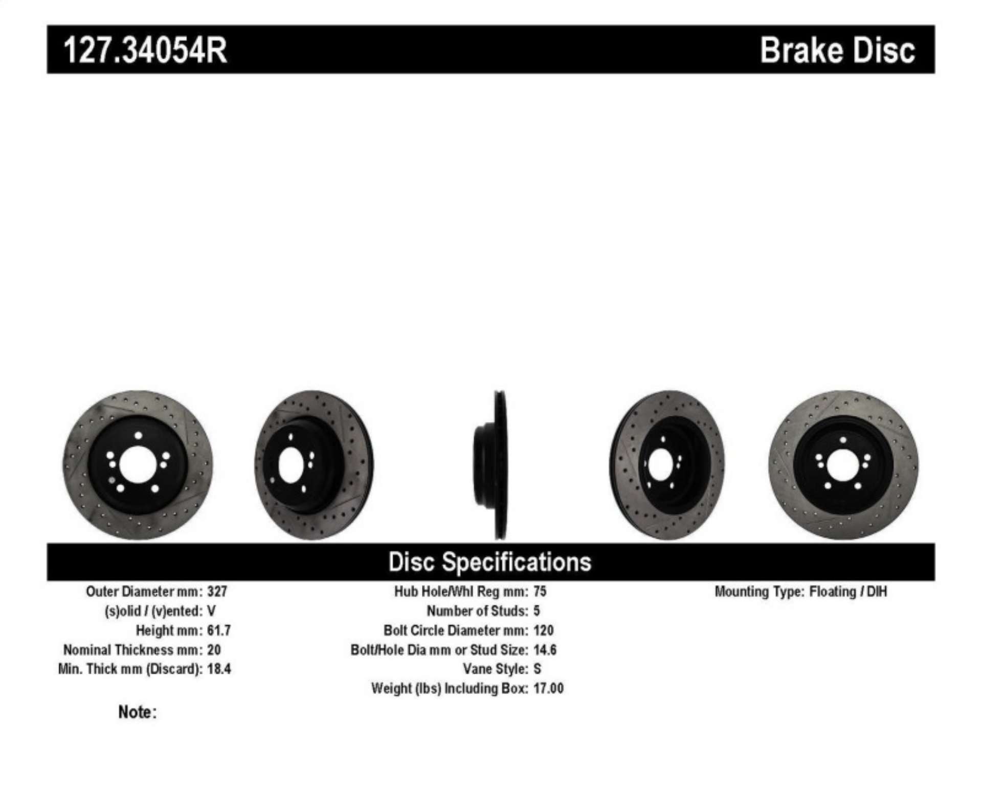 Picture of StopTech 00-03 BMW M5 E39 Slotted & Drilled Right Rear Rotor