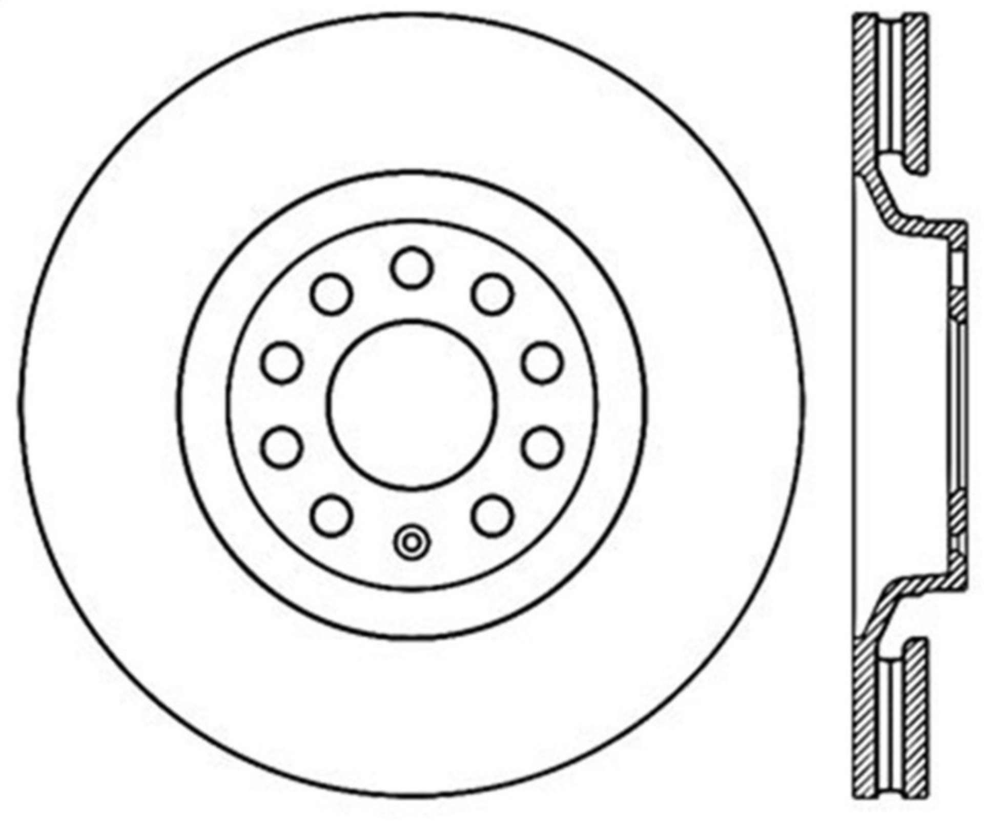 Picture of StopTech 01-09 Audi A4 Sport Slotted & Drilled Front Left Cyro Rotor