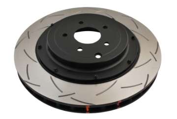 Picture of DBA 09+ Nissan GTR R-35 Rear Slotted 5000 Series 2 Piece Rotor Assembled w- Black Hat