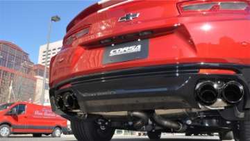 Picture of Corsa 2016-24 Chevy Camaro SS 6-2L Xtreme+ 2-75in Cat-Back Dual Rear Exit w- Twin 4in Black PVD Tips