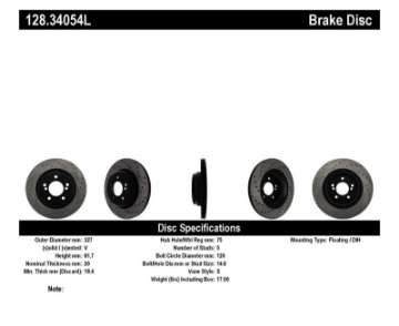 Picture of StopTech 01-07 BMW M3 E46 - 00-04 M5 E39 Drilled Left Rear Rotor