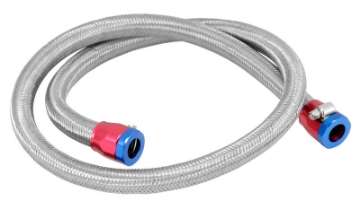 Picture of Spectre Stainless Steel Flex Fuel Line 3-8in- ID - 3ft- w-Clamps Red-Blue