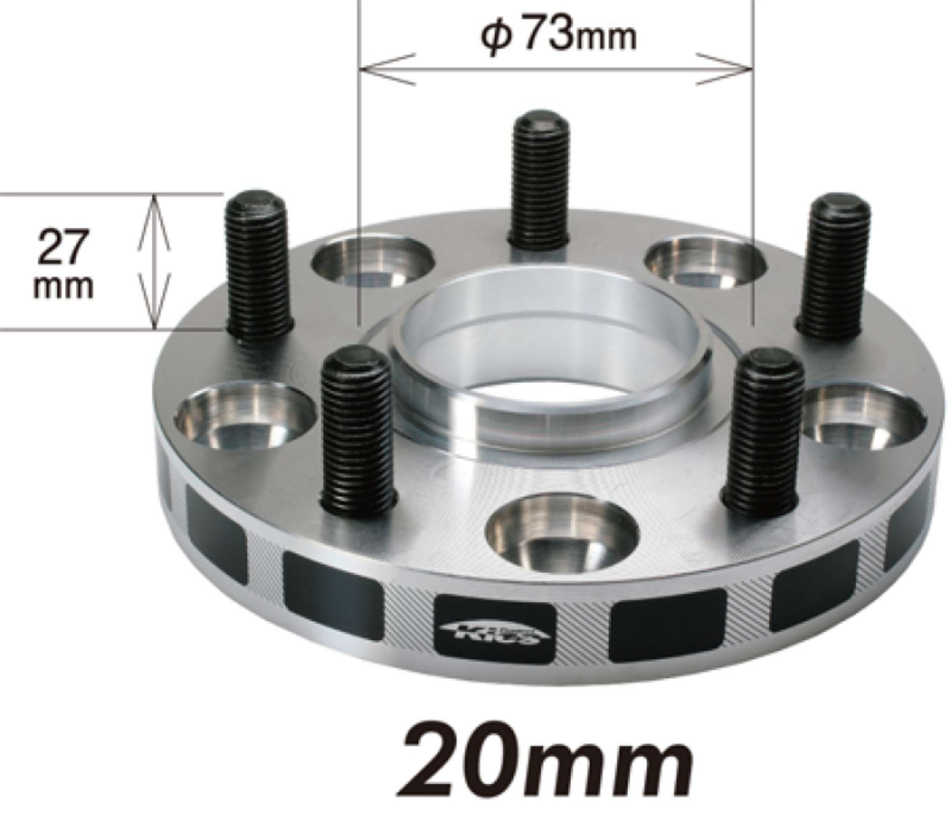 Picture of Project Kics 12x1-25 Hub 56mm 5-100 Wide Tread Spacers - 20mm