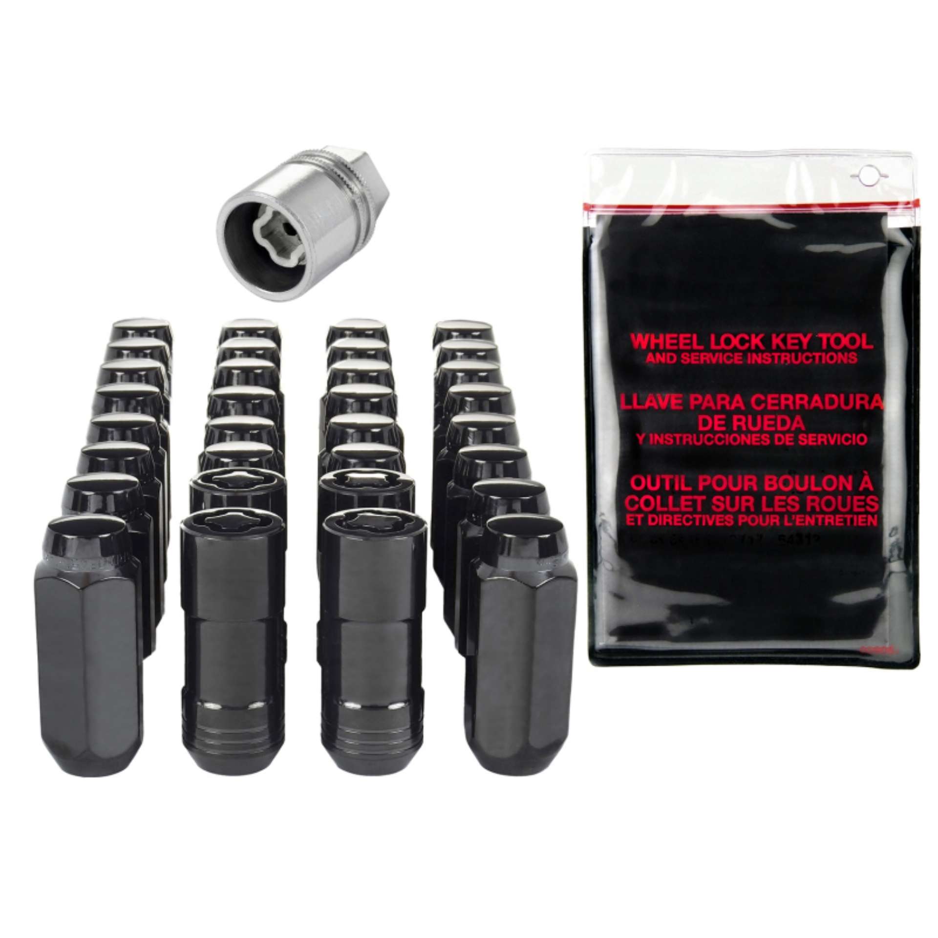 Picture of McGard 8 Lug Hex Install Kit w-Locks Cone Seat Nut M14X2-0 - 13-16 Hex - 2-25in- Length - Black