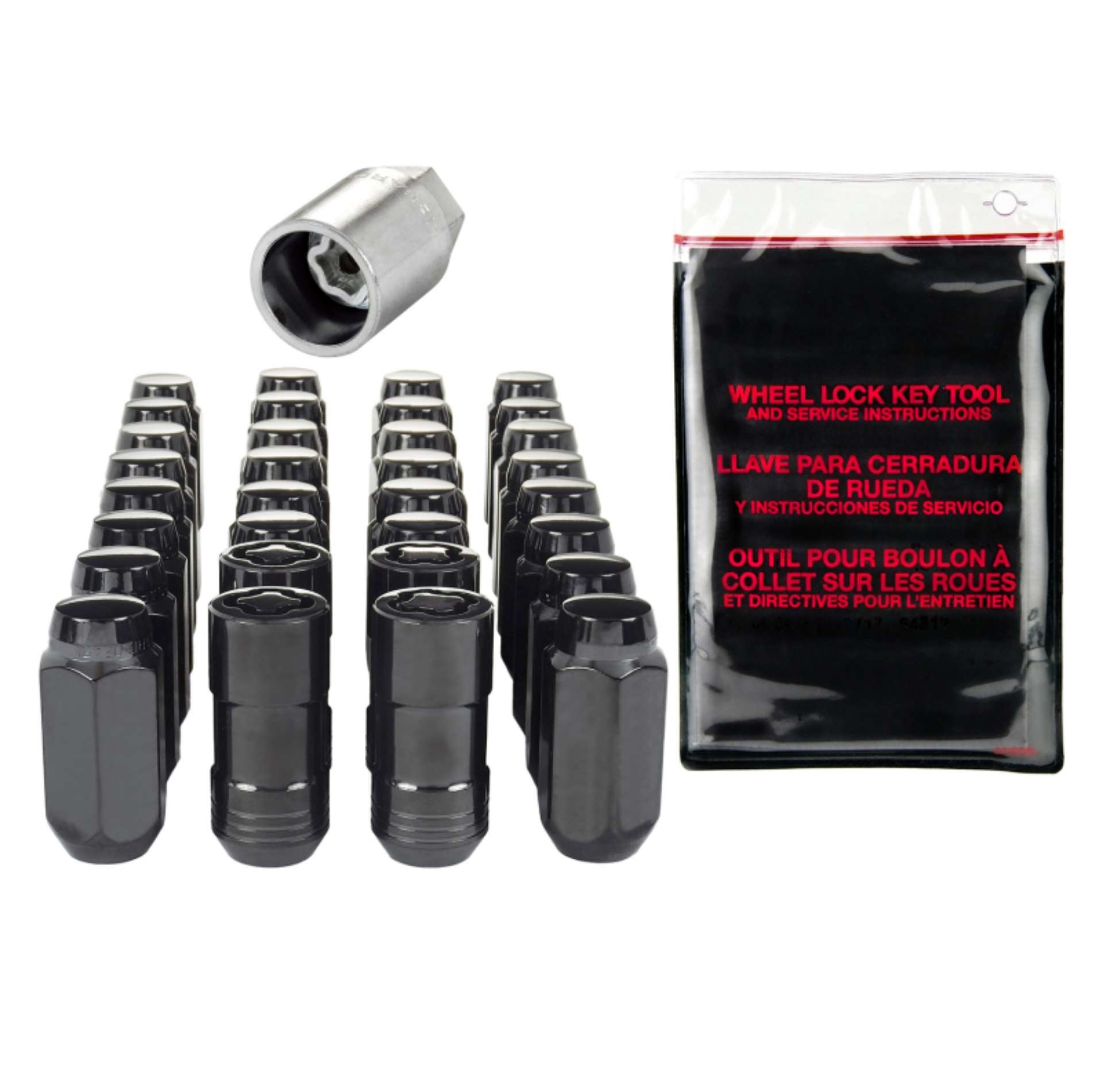 Picture of McGard 8 Lug Hex Install Kit w-Locks Cone Seat Nut M14X1-5 - 13-16 Hex - 1-945in- Length - Black