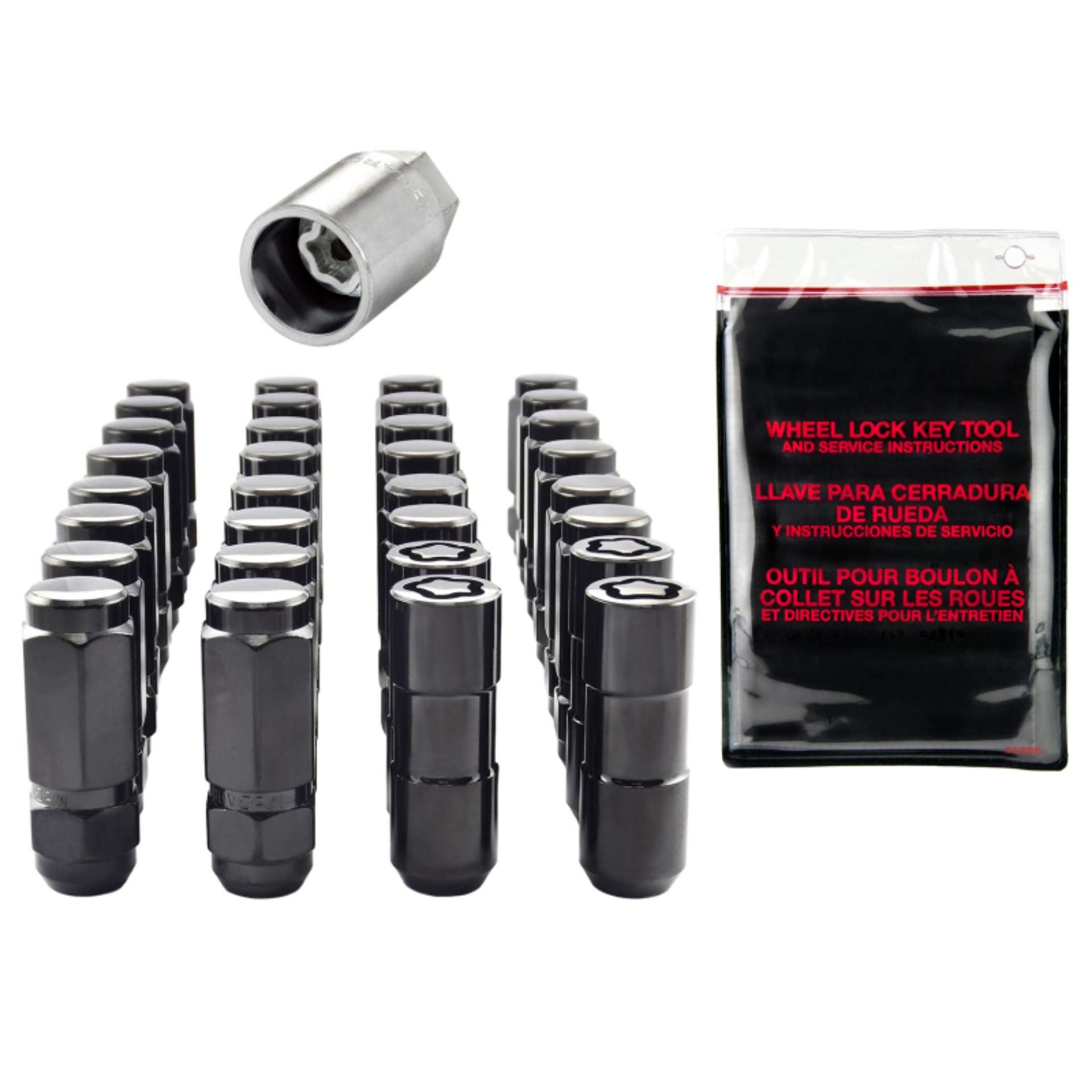 Picture of McGard 8 Lug Hex Install Kit w-Locks Cone Seat Nut - Duplex 9-16-18 - 7-8 Hex - 2-5in- L - Black