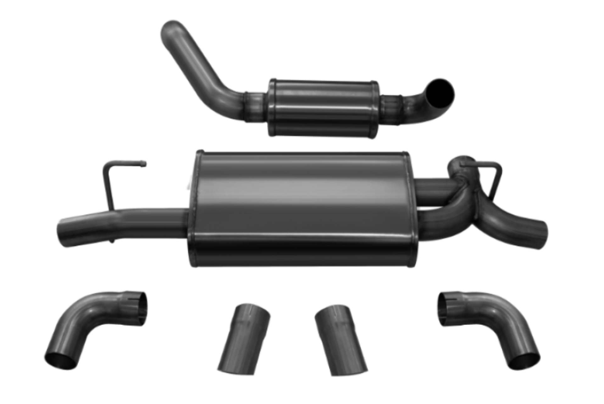 Picture of Corsa 2018-2024 Jeep Wrangler JL 2-5in Dual Rear Turn Down Exit Black Touring Axle-Back Exhaust