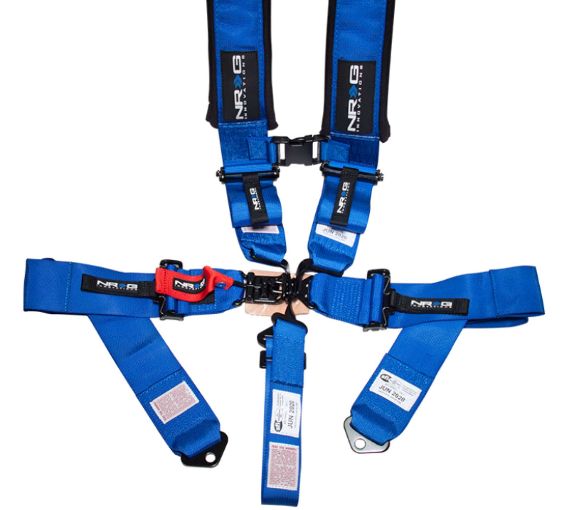 Picture of NRG SFI 16-1 5PT 3in- Padded Seat Belt Harness - Latch Link - Blue