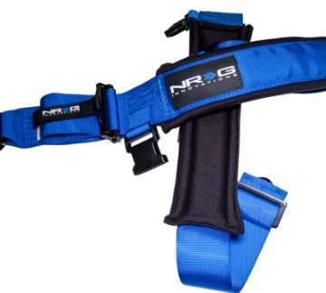 Picture of NRG SFI 16-1 5PT 3in- Padded Seat Belt Harness - Latch Link - Blue