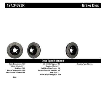 Picture of StopTech 07-09 BMW 335 E90-E92-E93 Slotted & Drilled Right Front Rotor