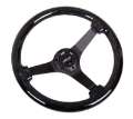 Picture of NRG Reinforced Steering Wheel 350mm - 3in Deep Classic Blk Sparkle Wood Grain w-Blk 3-Spoke Center