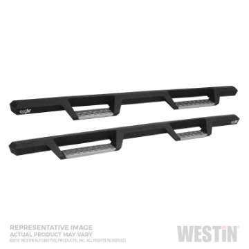 Picture of Westin 2019 Chevrolet Silverado-Sierra 1500 Crew Cab Drop Nerf Step Bars - Textured Black