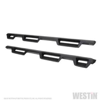 Picture of Westin 2019 Chevrolet Silverado-Sierra 1500 5-5ft Drop Wheel to Wheel Nerf Step Bars - Txt Black