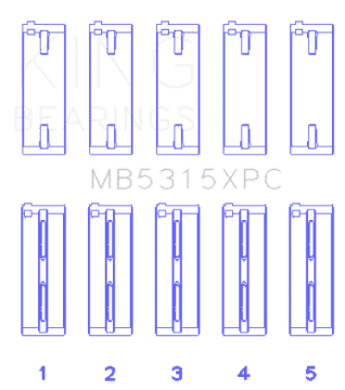 Picture of King Mitsubishi 4G63-4G64 Size STD Coated Performance Main Bearing Set