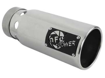 Picture of aFe SATURN 4S 4in SS Intercooled Exhaust Tip - Polished 4in In x 5in Out x 12in L Bolt-On