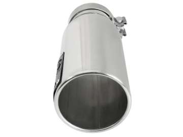 Picture of aFe SATURN 4S 4in SS Intercooled Exhaust Tip - Polished 4in In x 5in Out x 12in L Bolt-On