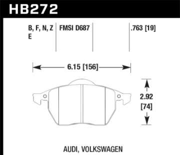 Picture of Hawk 00-06 Audi TT 1-8 HPS Street Front Brake Pads