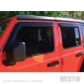 Picture of Westin 2018-2019 Jeep Wrangler JL Unlimited Wade Slim Wind Deflector 4pc - Smoke