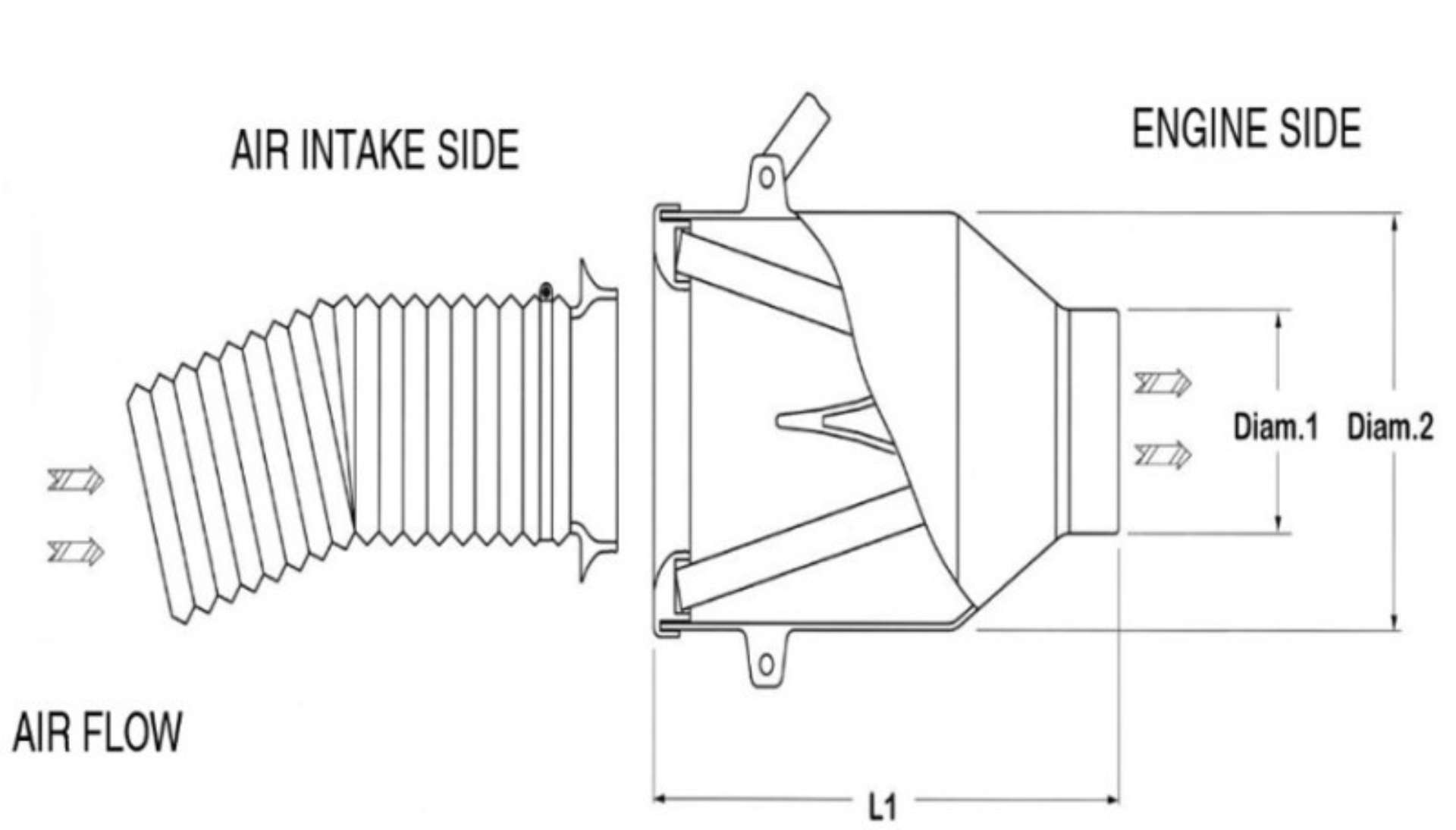 Picture of BMC Universal Direct Intake Air System Induction Kit 85mm Diameter Displacement Over 1600cc