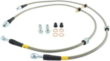 Picture of StopTech 08-10 EVO X AWD Stainless Steel Front Brake Lines