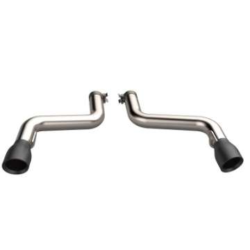 Picture of QTP 16-18 Chevrolet Camaro SS 6-2L 304SS Eliminator Muffler Delete Axle Back Exhaust w-4-5in Blk Tip