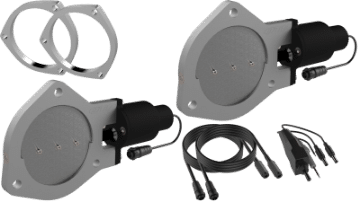 Picture of QTP 4in Bolt-On QTEC Dual Electric Cutout Valves w-Flanges - Pair