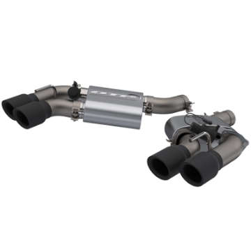 Picture of QTP 16-18 Chevrolet Camaro SS 6-2L 304SS Screamer Axle Back Exhaust Tip w-3-5in Quad Black Tips