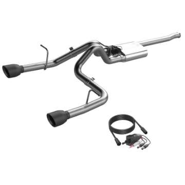 Picture of QTP 2018+ Jeep Wrangler JL 304SS Screamer Cat-Back Exhaust 4DR w-4in Black Tips