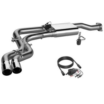 Picture of QTP 15-18 Ford F-150 CC-EC Standard Bed 304SS Screamer Cat-Back Exhaust w-3in Tips