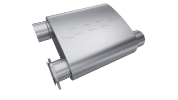 Picture of QTP 2-5in Weld-On 304SS Screamer Muffler Short Case w-Bolt-On QTEC Electric Cutout