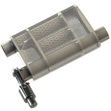 Picture of QTP 2-5in Weld-On 304SS Screamer Muffler Short Case w-Bolt-On QTEC Electric Cutout