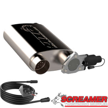 Picture of QTP 3in Weld-On 304SS Screamer Muffler w-Bolt-On QTEC Electric Cutout