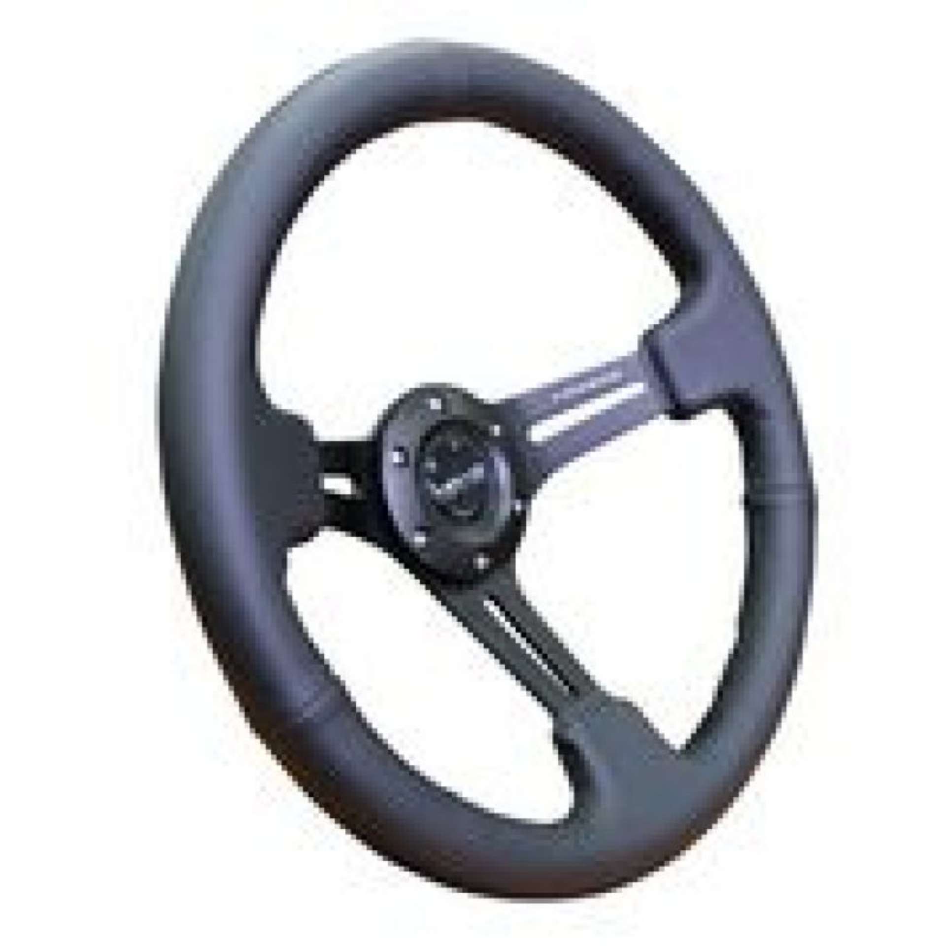 Picture of NRG Reinforced Steering Wheel 350mm - 3in- Deep Black Leather w- Black Stitching