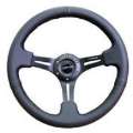 Picture of NRG Reinforced Steering Wheel 350mm - 3in- Deep Black Leather w- Black Stitching