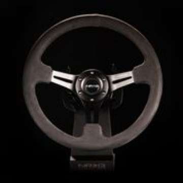 Picture of NRG Reinforced Steering Wheel 350mm - 3in- Deep Black Leather w- Alcantara Stitching