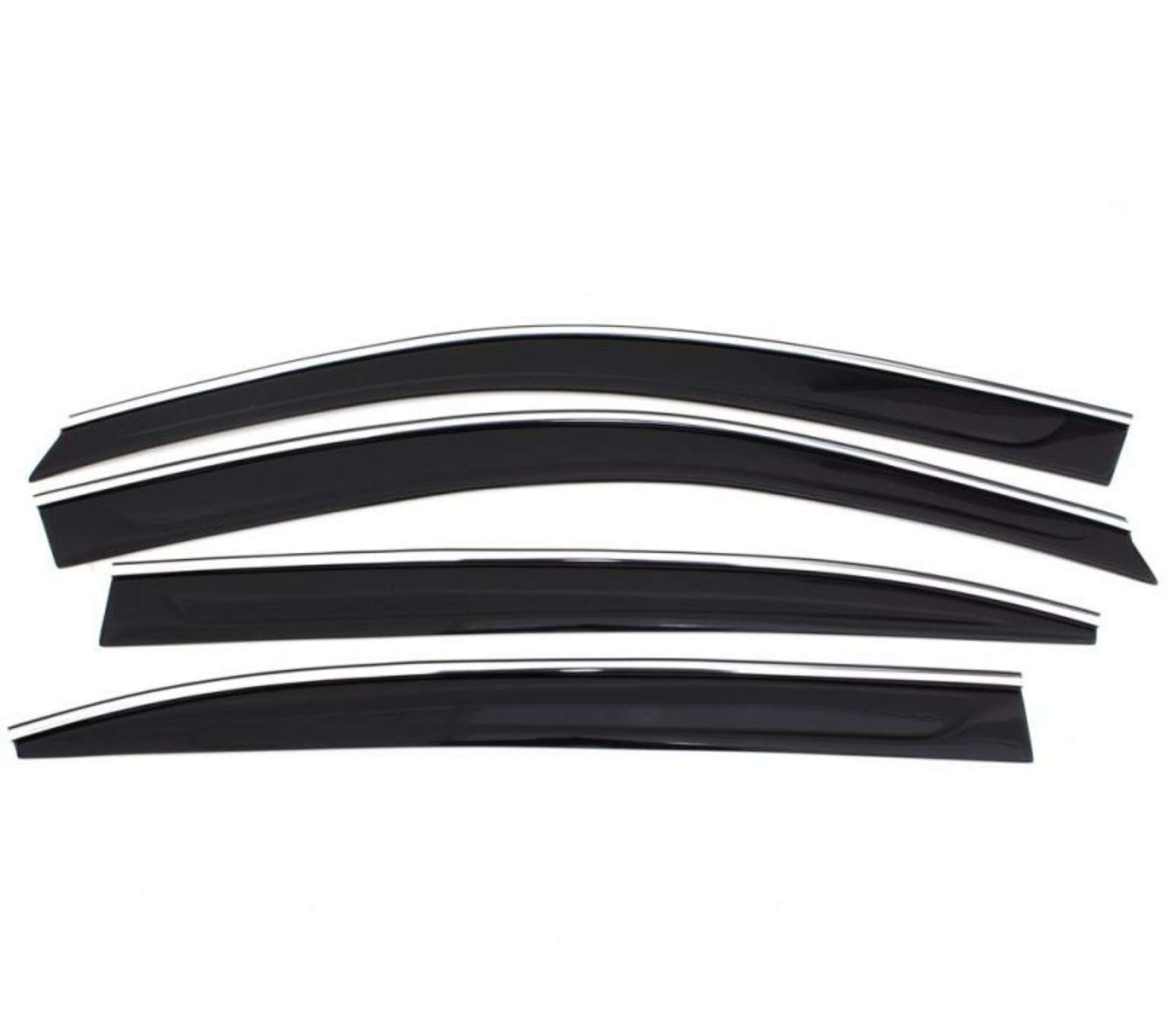 Picture of AVS 14-19 Jeep Cherokee Ventvisor Low Profile 4pc - Smoke w-Chrome Trim